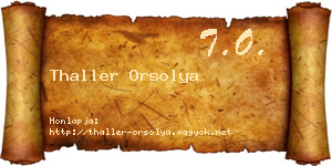 Thaller Orsolya névjegykártya
